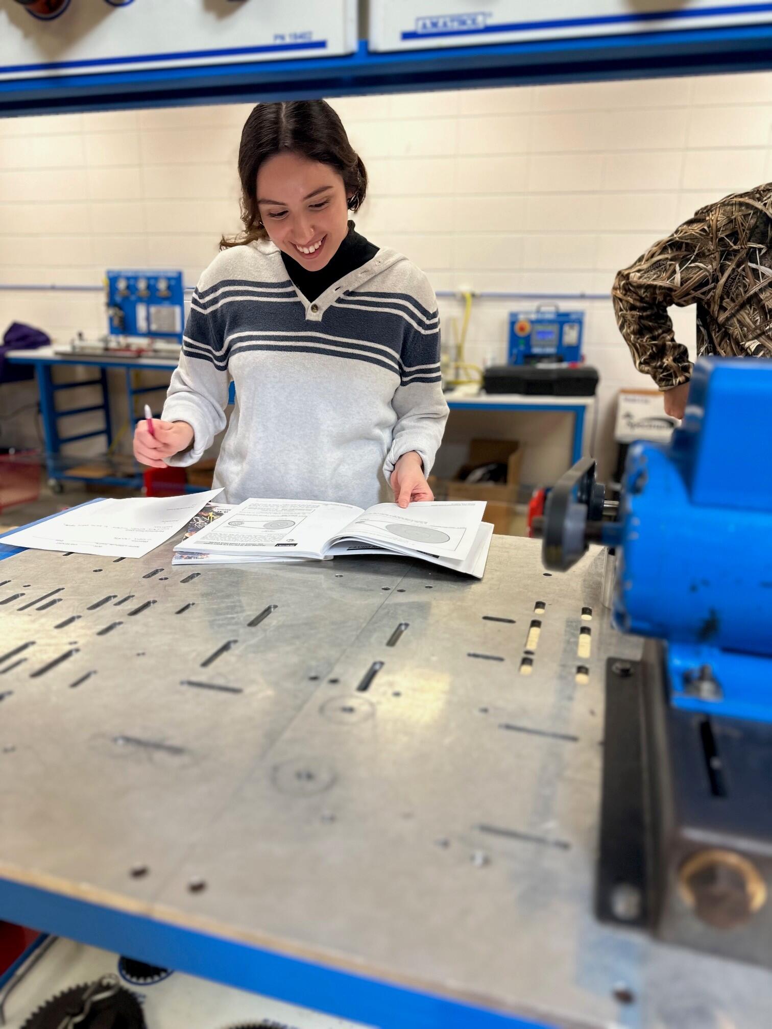 SLCC Industrial Technology student working on an assignment