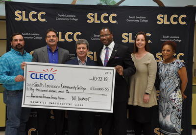 CLECO donated $50,000 to SLCC's Power Lineman Program