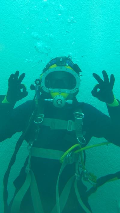Scuba Diver giving "OK" sign with hands