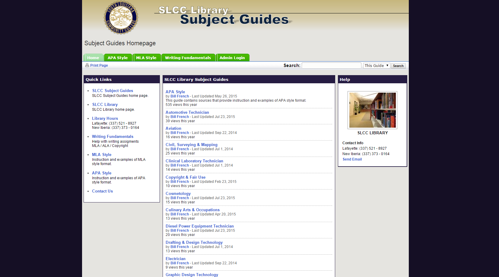 Subject guides home page